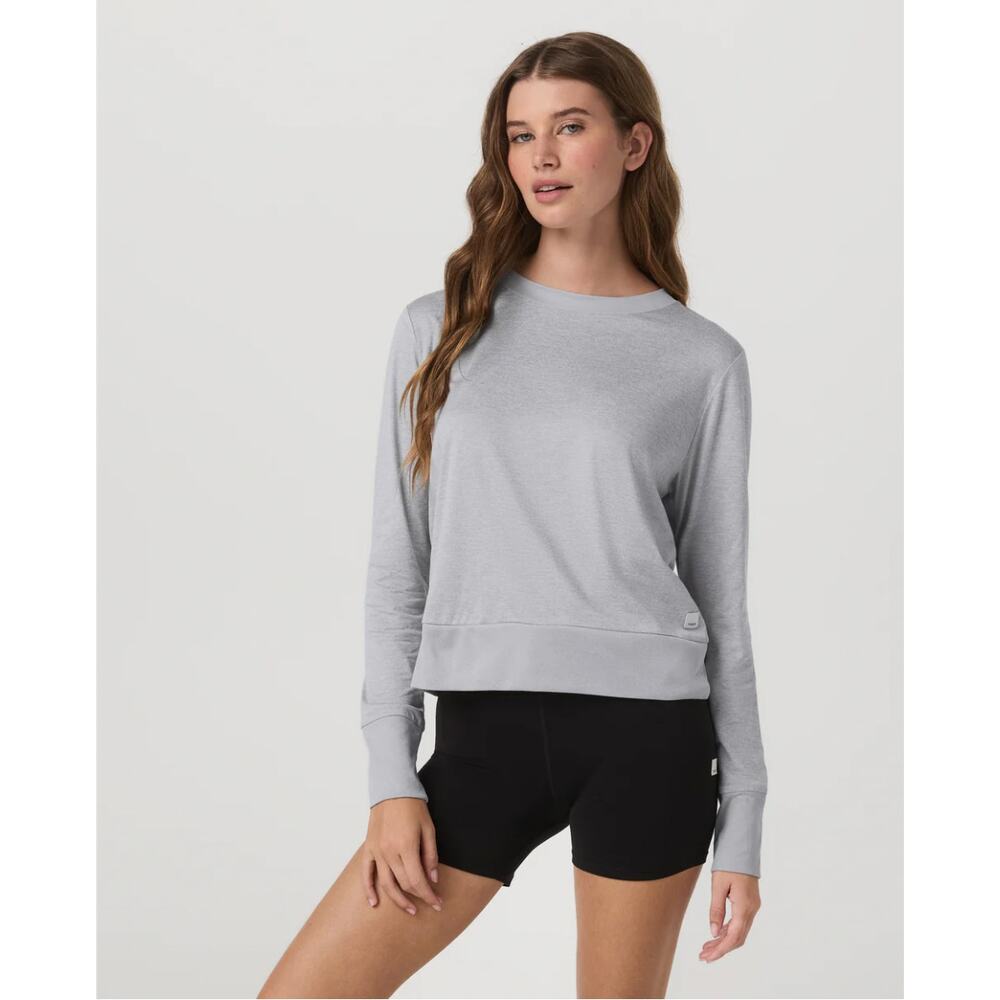 Vuori Daydream Crew lightweight sweatshirt light heather gray sz S